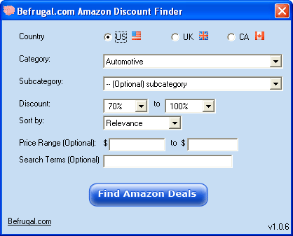 BeFrugal's Amazon Deal Finder 1.0.6 screenshot